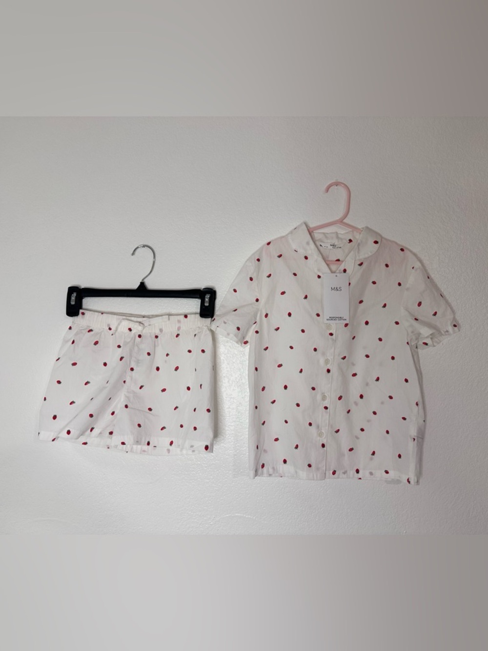 New With Tags M&S Girl’s Cotton Shortie PJs Set